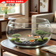 智宙魚(yú)缸生態(tài)缸中小圓形玻璃魚(yú)缸加厚斗魚(yú)缸金魚(yú)缸懶人客廳桌面魚(yú)缸 30*22*14cm玻璃魚(yú)缸