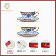 康普詩(shī)青花咖啡杯套裝歐式陶瓷高檔精致琺瑯彩景德鎮下午茶杯子輕奢高級 青花琺瑯彩福字咖啡杯碟 對杯