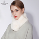 達芬奇密碼圍巾女士冬季純色仿獺兔毛領(lǐng)圍脖加厚保暖百搭送女友生日禮物 毛球 白色