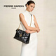 皮爾卡丹女包真皮單肩腋下包頭層牛皮輕奢小眾洋氣時(shí)尚高級感女士新年禮物 黑色