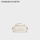 CHARLES&KEITH26春新品菱格鏈條口袋包腋下包機車(chē)包生日禮物CK2-80671832 Cream奶白色 S
