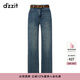 DZZIT【明星同款】牛仔褲冬季丹寧主義百搭褲子女3I4R6021S 藍色 XS