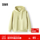 森馬（Semir）衛衣女冬抓絨發(fā)熱抑菌寬松純色連帽套頭衫拼接顯瘦ins潮衣服 杏黃30521 XL