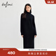 伊芙麗（eifini）蔣欣代言【可機洗】高領(lǐng)內搭打底氣質(zhì)針織連衣裙女冬裝新款裙子 黑色 XL 170/95CM