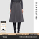 歌力思（ELLASSAY）秋季新款大擺復古高端輕奢氣質(zhì)半身裙女EWD353Q00900 淺灰色 S