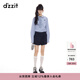 DZZIT【劉浩存同款】地素襯衫2025秋季學(xué)院風(fēng)花邊格紋上衣女3J3C4013T 深藍色 M