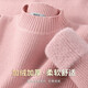 雪中飛（SNOWFLYING）加絨加厚毛衣女冬季豎坑條柔軟毛衣女半高領(lǐng)保暖純色套頭針織衫