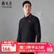雅戈爾（YOUNGOR）長(cháng)袖POLO衫男翻領(lǐng)胸前繡花純棉面料手感柔細膩透氣性好POLO衫 VLPC505999ACA黑色 2XL
