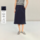 茵曼（INMAN）茵曼復古波點(diǎn)荷葉邊全棉半身裙26春女裝新款A字氣質(zhì)裙子 藍底白點(diǎn) M