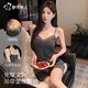都市麗人性感睡裙女帶胸墊蕾絲吊帶睡衣辣妹純欲風(fēng)莫代爾包臀短裙可外穿