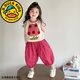 G.duck小黃鴨女童夏季套裝兒童夏裝女寶寶背心褲子薄款兩件套炸街衣服 圖片色 無(wú)袖 100 建議90-100cm1歲半-2歲