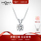 摩卡美鉆18K金鉑金項鏈人工培育鉆石項鏈萌萌兔耳四爪鎖骨項鏈一克拉禮物 銀墜+銀鏈培育鉆D/VVS/NGIC證書(shū) 1克拉嚴選鉆
