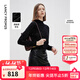朗姿純羊毛時(shí)尚設計感半高領(lǐng)打底衫2025春新款氣質(zhì)高級感毛針織衫 黑色 M