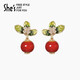She's茜子意境東方國風(fēng)新中式山楂果耳環(huán)925銀針耳釘新年禮物