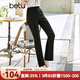 百圖betu女裝夏季新款休閑褲高腰喇叭褲通勤百搭休閑褲女2303T77 黑色 S