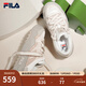 斐樂(lè )（FILA）斑斕鞋ROSETTA女鞋板鞋新款面包厚底鞋復古休閑鞋 奶白/淺粉-GP 38