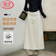 浪莎高腰開(kāi)叉半身裙女秋冬2025新款休閑百搭顯瘦A字長(cháng)裙松緊抽繩衛裙