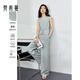 梵希蔓灰色條紋套裝女2026年夏新款無(wú)袖西裝馬甲闊腿褲氣質(zhì)兩件套 M7357 灰白條紋 XL