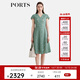 PORTS寶姿女裝2024春夏新款時(shí)尚優(yōu)雅鏤空設計印花刺繡V領(lǐng)連衣裙 綠色 XS （2）