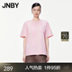 JNBY/江南布衣夏季女裝T恤純棉寬松滿(mǎn)印兔子女短袖通勤5O4113780 634/淺珊瑚紅 L