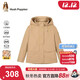 暇步士（Hush Puppies）童裝女大童三防加絨風(fēng)衣秋冬兒童氣質(zhì)厚外套 暖卡其   160   