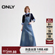 ONLY2025夏季新款復古做舊可調節背帶裙長(cháng)裙連衣裙女|125142044 J34 390洗水牛仔藍 M