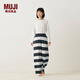 MUJI女式發(fā)熱毛毛紗家居長(cháng)褲女士睡褲褲子保暖25年冬季 FD36CC5A 深灰色條紋 S -M(160/66A)