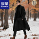 羅蒙（ROMON）2025秋冬新款男士羊毛呢大衣長(cháng)款外套男裝加厚大碼英風(fēng)羊絨男士 黑色 2XL