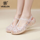 維布倫洞洞鞋女士2025夏季新款軟底果凍鞋防滑厚底兩用外穿涼拖鞋沙灘鞋 土豪金 37