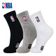 NBA襪子男士中筒休閑運動(dòng)襪秋冬毛巾底加厚毛圈精梳棉跑步籃球襪3雙