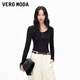 VEROMODAT恤女2026春季新款蝴蝶結圓領(lǐng)長(cháng)袖上衣簡(jiǎn)約氣質(zhì)百搭通勤 黑 L