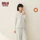 MUJI女式 暖柔家居睡衣馬甲女士上衣單件家居服25年冬季 FD39CC5A 象牙白色 L -XL(170/92A)