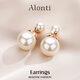 雅倫迪999銀雙面大珍珠耳釘耳飾獨特耳環(huán)2025新款爆款高級感輕奢正品女