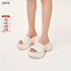 SMFK預售WAVE高跟運動(dòng)拖鞋SL002B1厚底增高時(shí)髦一字拖9.5cm明星同款 奶白色 偏大一碼 36