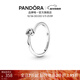 潘多拉（PANDORA）[新年禮物]透明傾斜的心單石戒指925銀情侶對戒生日禮物送女友 單石戒指 58MM（建議130-140斤）