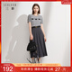 三彩2025秋季新款復古高腰長(cháng)款傘裙百褶裙半身裙A字裙小個(gè)子M