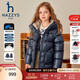 哈吉斯（HAZZYS）童裝女童羽絨服冬新款時(shí)尚口袋保暖外套 藏藍 110