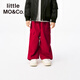 little MO&Co.親子裝 童裝25春裝新款女童潮酷大口袋工裝褲長(cháng)褲男童 大紅色 130 130/56