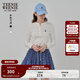 Teenie Weenie小熊女裝長(cháng)袖T恤2025秋季新款半開(kāi)襟溫柔時(shí)尚打底衫 象牙白 M