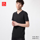 優(yōu)衣庫男裝女裝快干V領(lǐng)T恤/短袖484845 09 黑色 L
