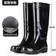 回力同款雨鞋男高筒工地厚底防滑水靴短筒耐磨釣魚(yú)雨靴中筒勞保防 高筒/全黑單鞋-標準碼 42