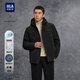 海瀾之家（HLA）棉服男輕商務(wù)經(jīng)典系列連帽外套男冬季HWMAW4J005A 黑色10 L 175/92A 推薦137~150斤