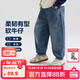 左西童裝男童牛仔褲兒童褲子秋裝春秋2025新款男孩中大童長(cháng)褲洋氣 牛仔色 【挺括有型】 130 建議身高130cm左右