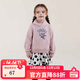 允兒媽女童秋季小眾波點(diǎn)拼接連帽衛衣裙兒童時(shí)尚公主裙寶寶連衣裙 粉色 現貨 100 模特試穿