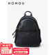 紅谷（HONGU）新款女士大容量雙肩包防水輕便女學(xué)生書(shū)包時(shí)尚媽咪背包 漆黑