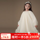 哈齒哈齒童裝春秋季兒童公主裙重工仙氣紗裙女童長(cháng)袖連衣裙寶寶生日裙 杏色 120
