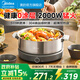 美的（Midea）6.5L超薄速沸電火鍋 全鋼0涂層2000W大功率火鍋專(zhuān)用鍋不銹鋼電煮鍋多功能鍋 【健康0涂層】5分鐘速沸