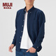 MUJI MUJI 男式 棉水洗 牛津紐扣領(lǐng)襯衫 18AC741 長(cháng)袖休閑百搭襯衫 深海軍藍 L