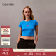 Calvin KleinJeans【明星同款】25夏季女士字母印花ck辣妹正肩短袖上衣T恤 CFM-亮藍 S