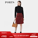 PORTS女裝秋冬新款精美釘珠裝飾花呢半裙 紅色混色 8